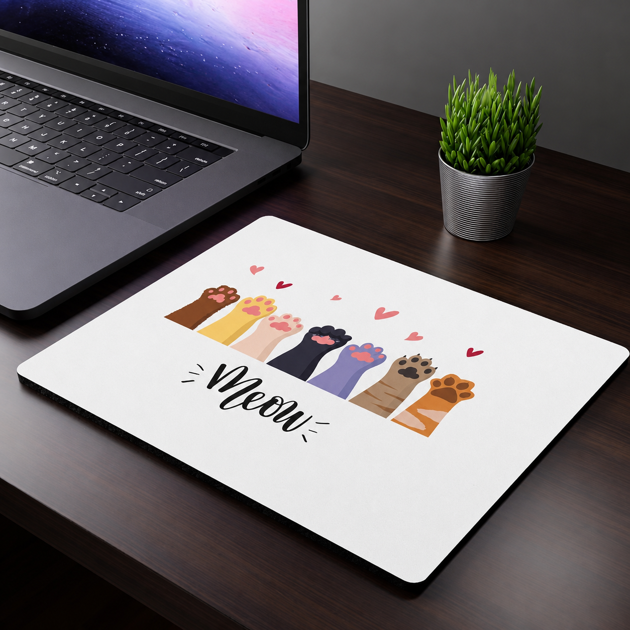 Cute Cat Paw Printed Mouse Pad | Premium Anti-Slip Office & Gaming Mouse Pad |