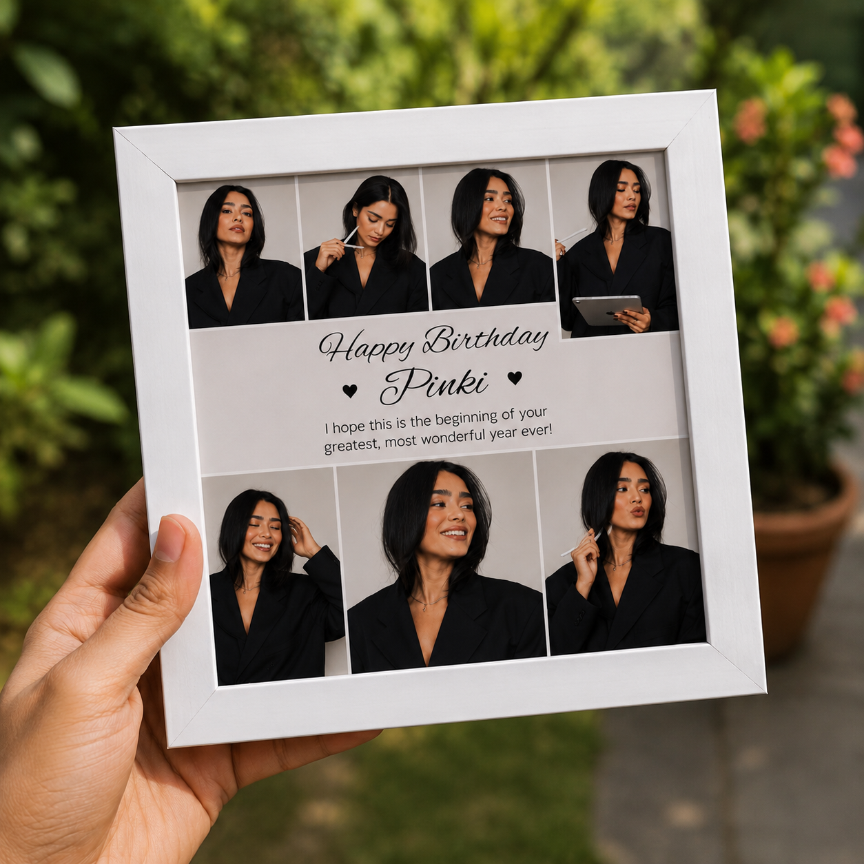 Personalized Birthday Photo Frame | 4x4 Custom Collage Photo Frame