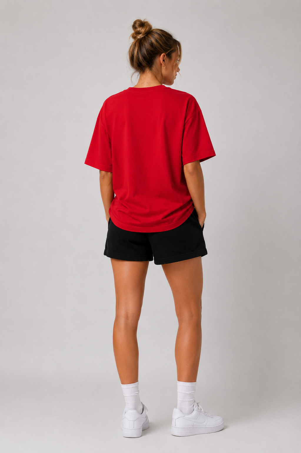 Premium Red Oversized Unisex T-Shirt | 100% Cotton Plain Round Neck Half Sleeve | Relaxed Fit | Custom Print Ready