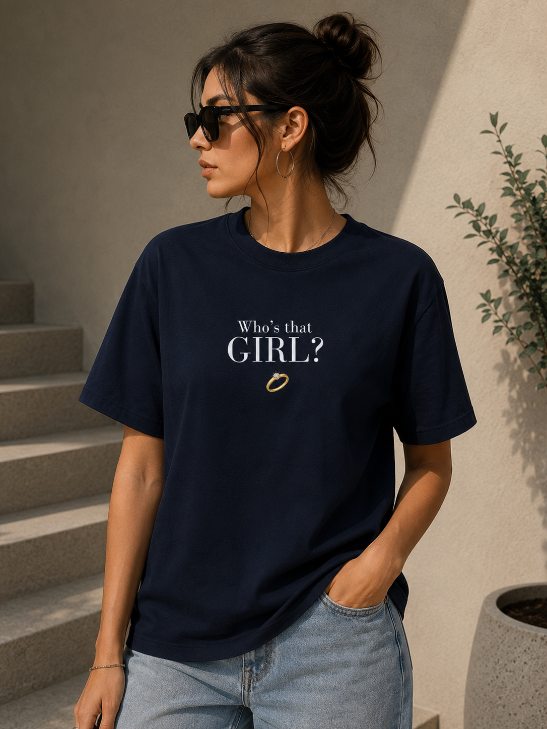 Premium Women Graphic T-Shirt | Who's That Girl Cotton Tee