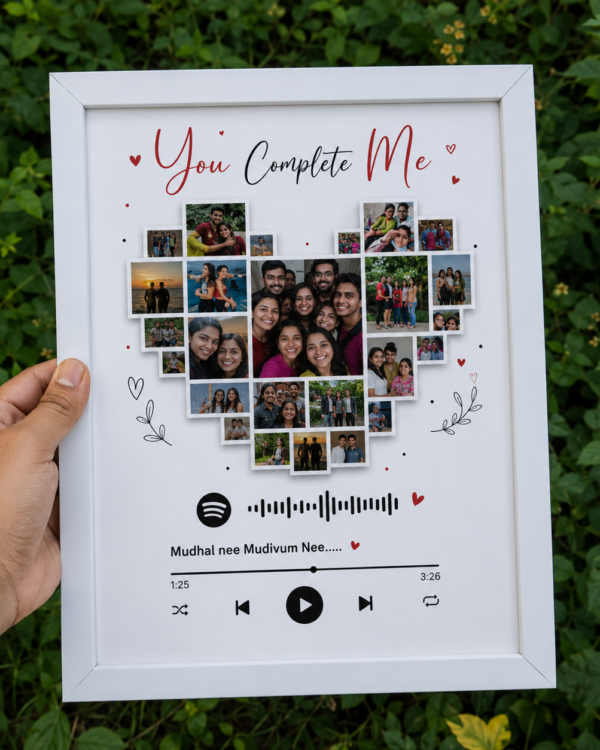 Personalized Spotify Photo Frame | A4 size  Custom Couple Collage Gift