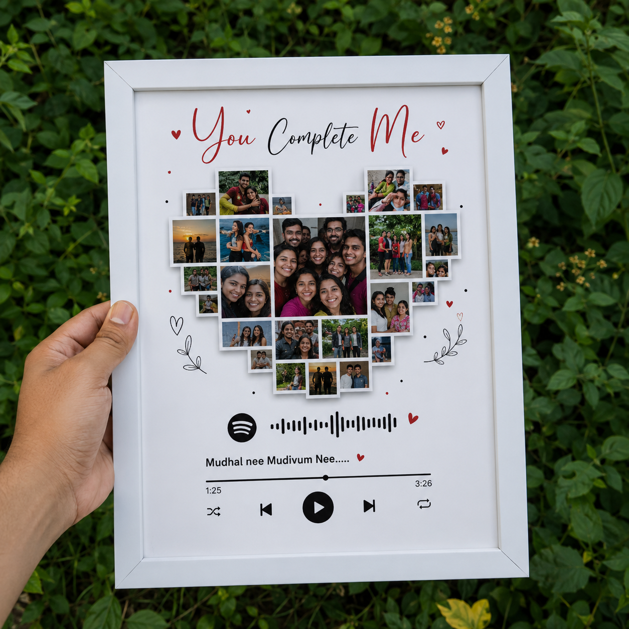 Personalized Spotify Photo Frame | A4 size  Custom Couple Collage Gift
