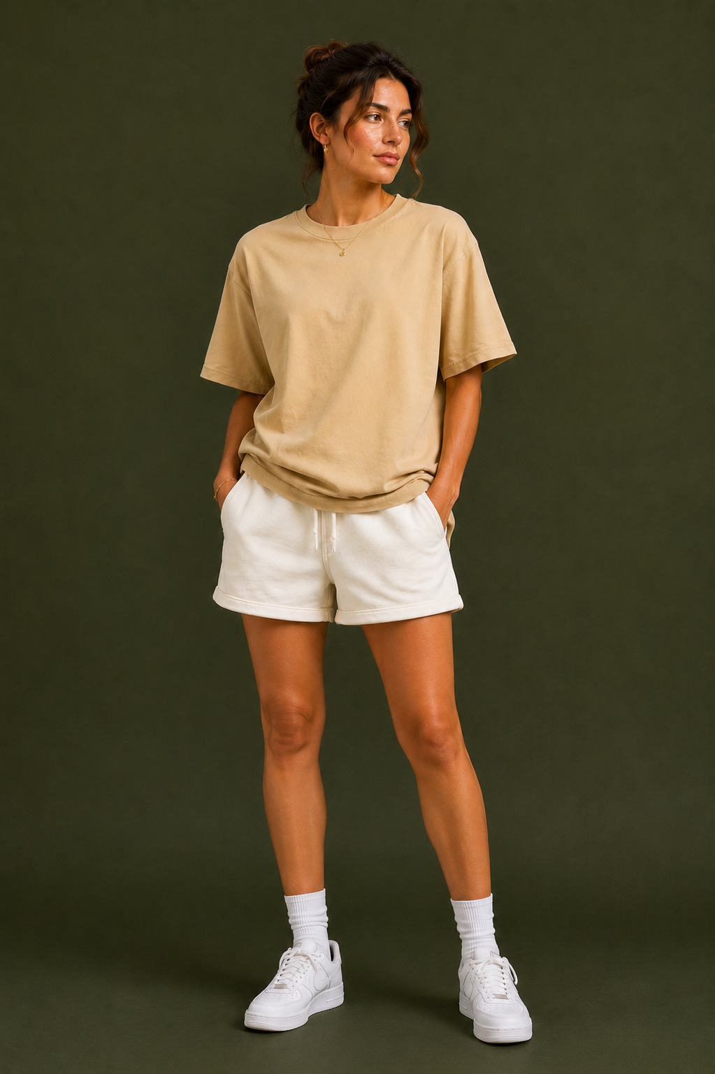 Premium Beige Oversized Unisex T-Shirt | 100% Cotton Round Neck Half Sleeve | Custom Print Ready | Relaxed Fit