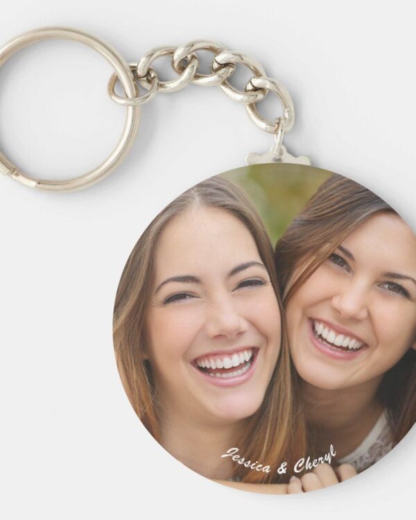 Personalized Round Metal Photo Keychain | Custom Photo Printed Metal Keyring | Personalized Gift for Couples, Friends & Family