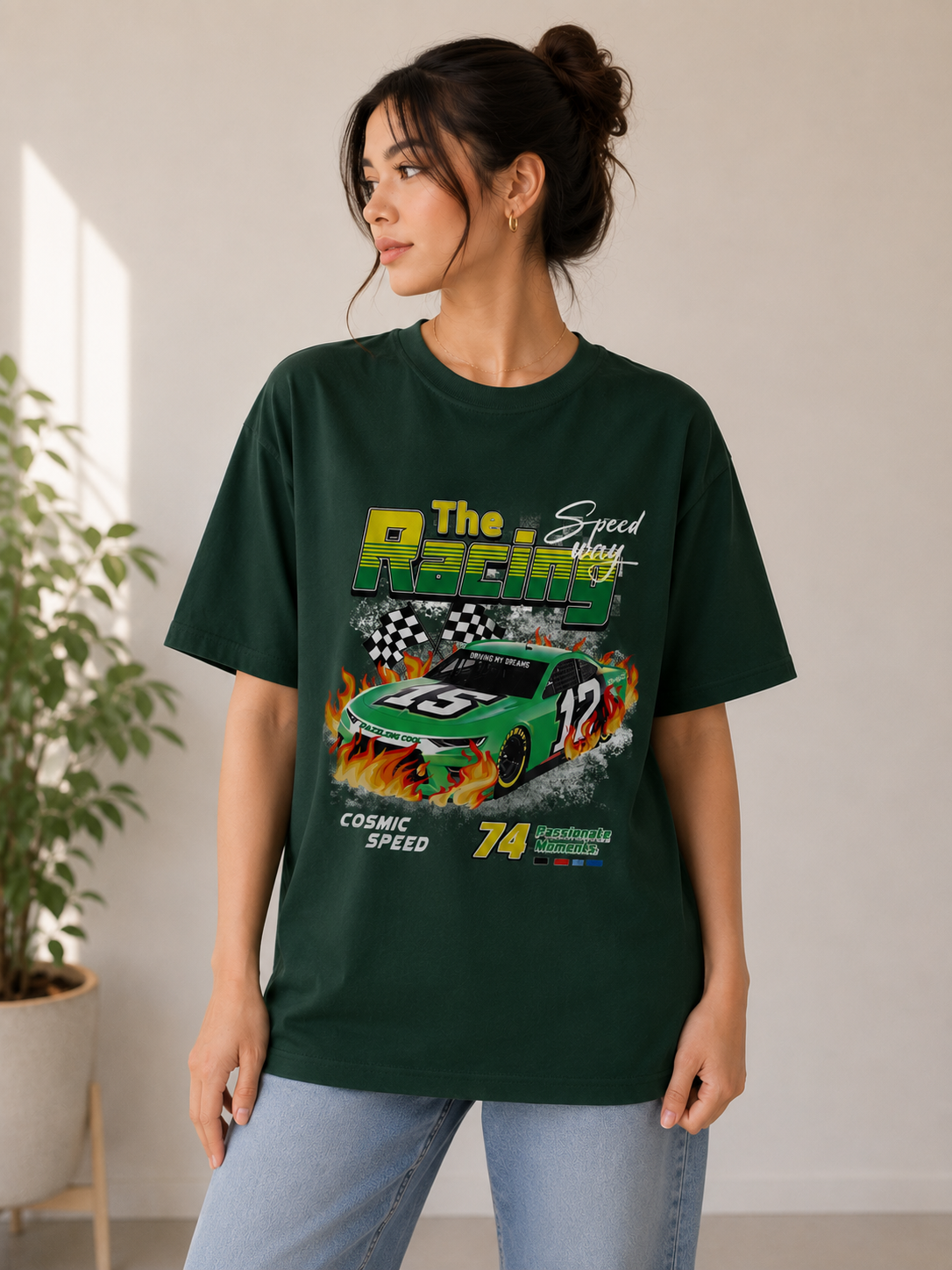 Racing Car Graphic Oversized T-Shirt | Premium Cotton Unisex Tee