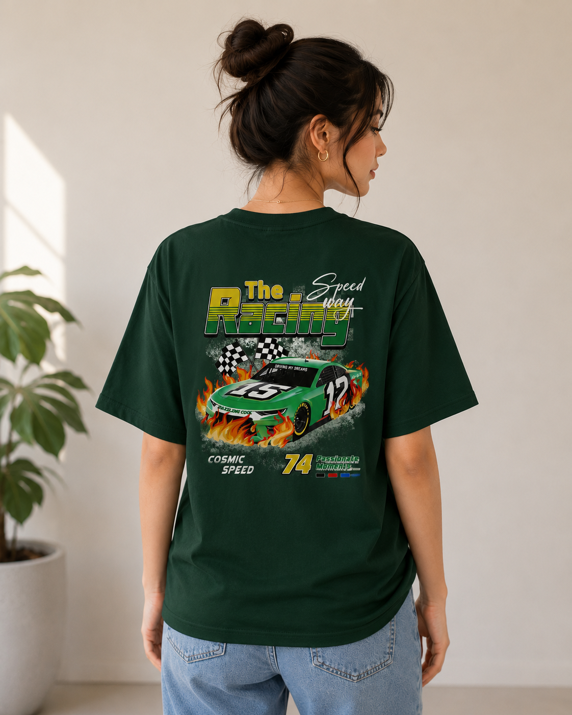 Racing Car Graphic Oversized T-Shirt | Premium Cotton Unisex Tee