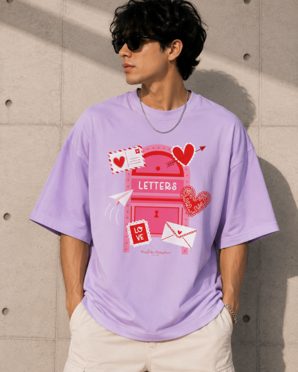 Couple Love Letters Graphic Oversized T-Shirt for Men