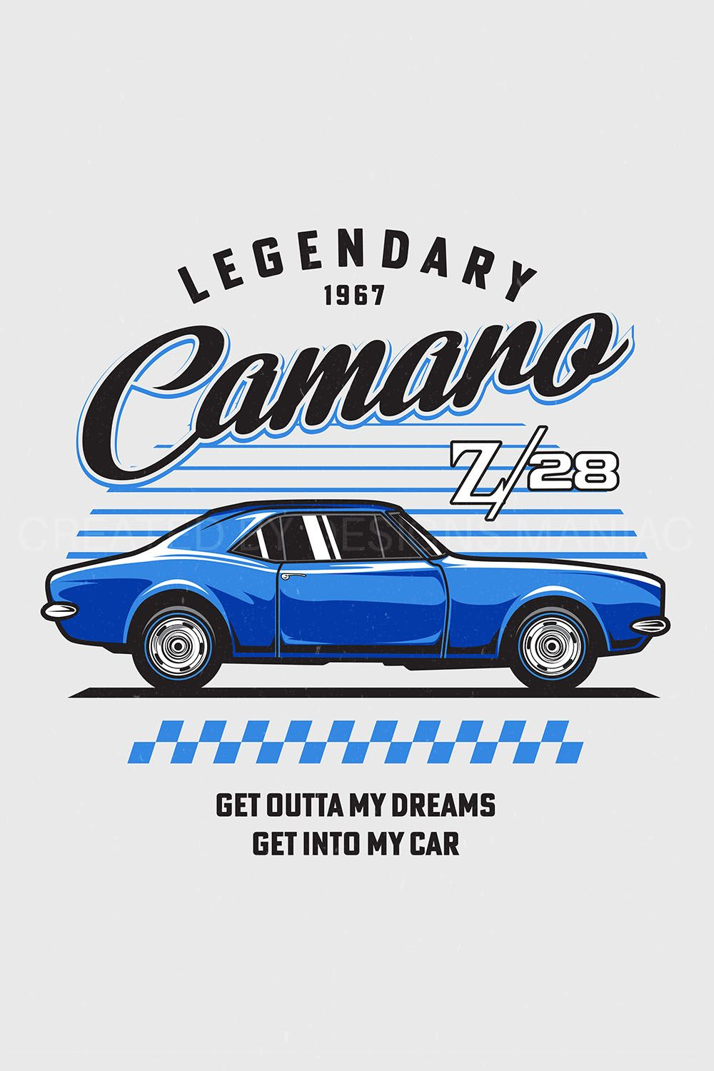 Car Printed T-Shirt | Vintage Muscle Car Graphic Tee