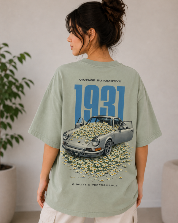 Car Graphic Oversized T-Shirt | Vintage Car Premium Cotton Unisex Tee