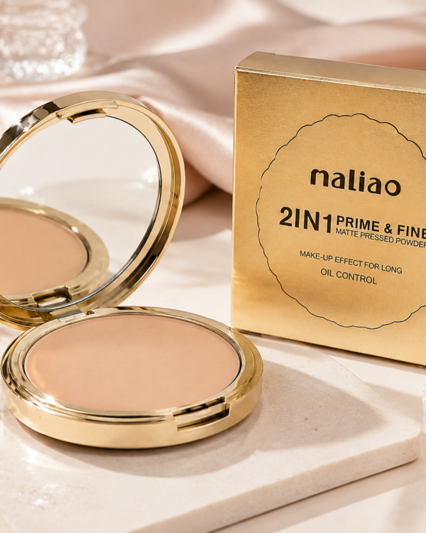 Maliao 2 in 1 Prime & Fine Matte Pressed Powder
