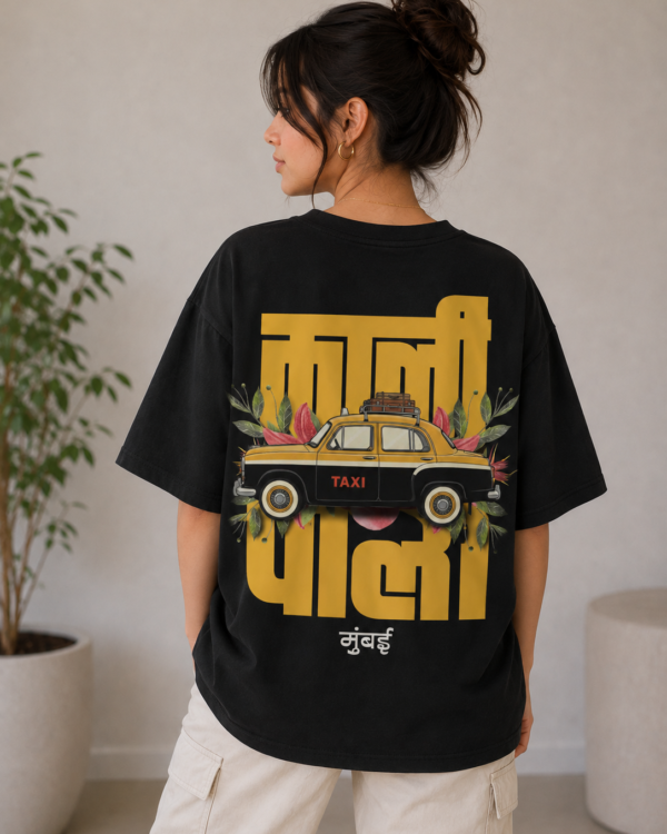 Taxi Graphic Oversized T-Shirt | Mumbai Vintage Taxi Cotton Tee