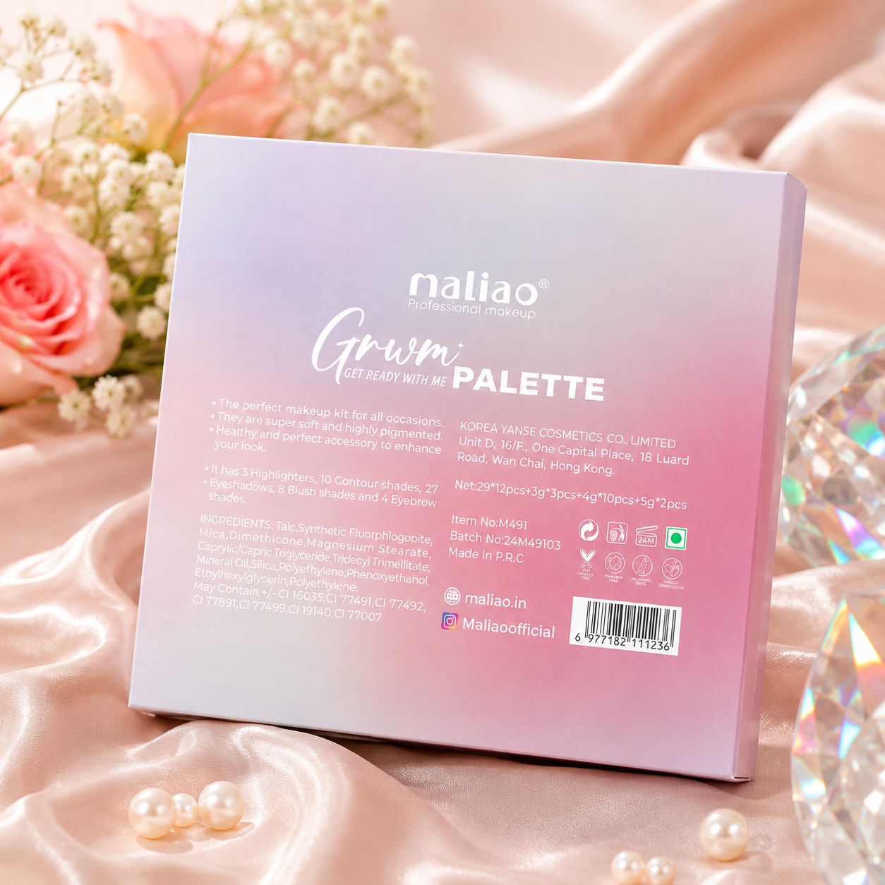 All-in-One Eyeshadow, Blush, Highlighter Palette | Maliao Groom Get Ready With Me Makeup Palette