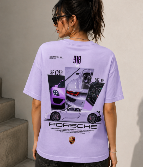 Car Graphic Oversized T-Shirt | Pink Sports Car Cotton Tee