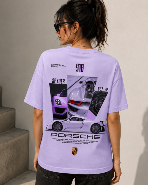 Car Graphic Oversized T-Shirt | Pink Sports Car Cotton Tee