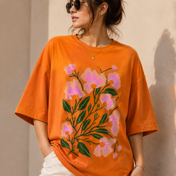 Floral Oversized T-Shirt for Women