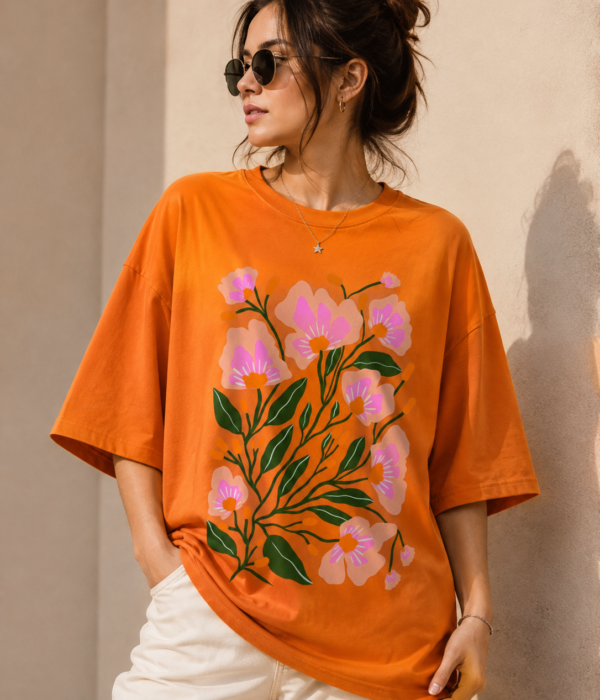 Floral  Oversized T-Shirt for Women