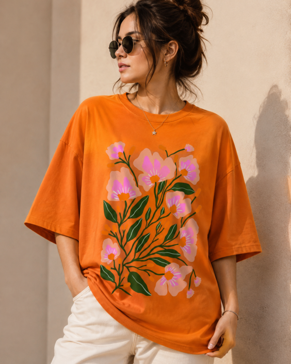 Floral  Oversized T-Shirt for Women
