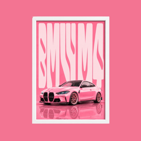 A3 BMW M4 Car Poster Frame – BMW M4 Wall Art