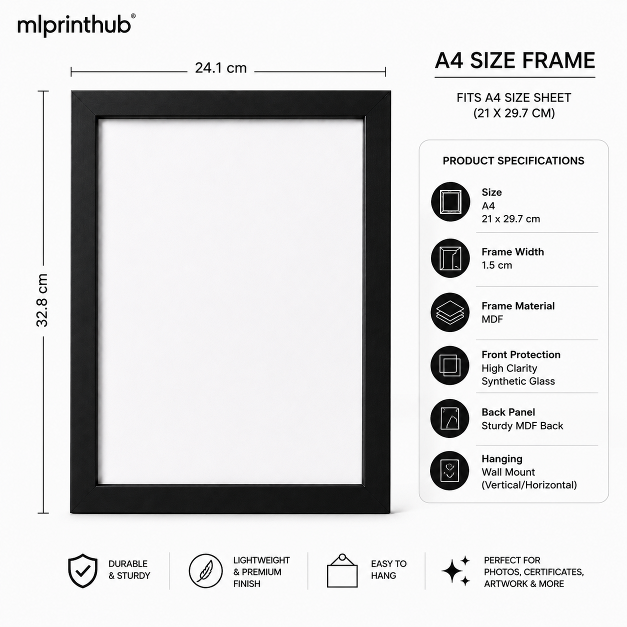 Customized A4 Black Photo Frame for Corporate Gifting & Bulk Orders