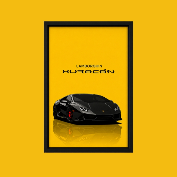 A3 Lamborghini Huracan Car Poster Frame – Lamborghini Wall Art