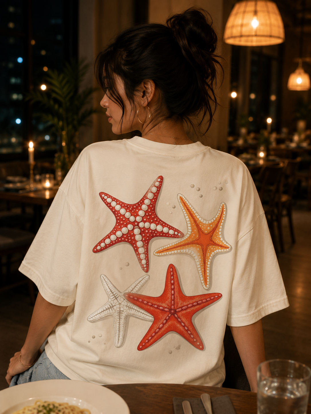 Starfish Oversized Graphic T Shirt for Women