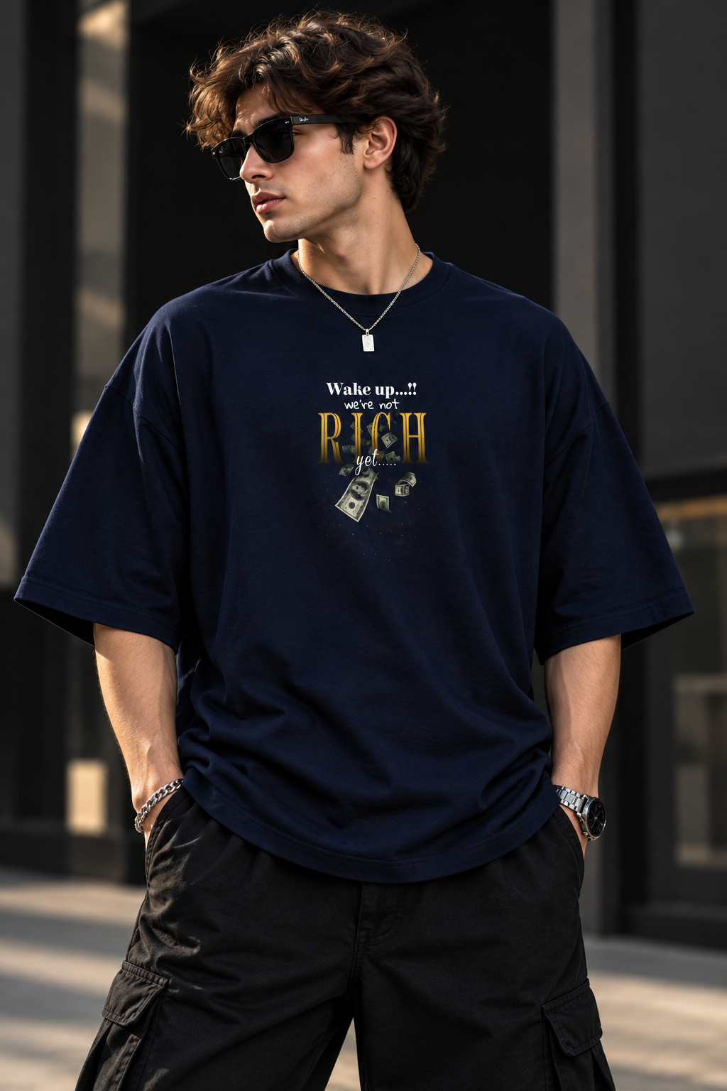 Oversized T Shirt for Men | Rich Mindset Printed T-Shirt