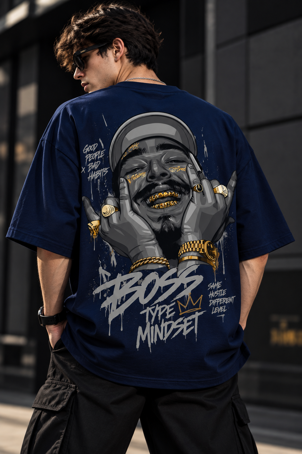 Oversized T Shirt for Men | Rich Mindset Printed T-Shirt