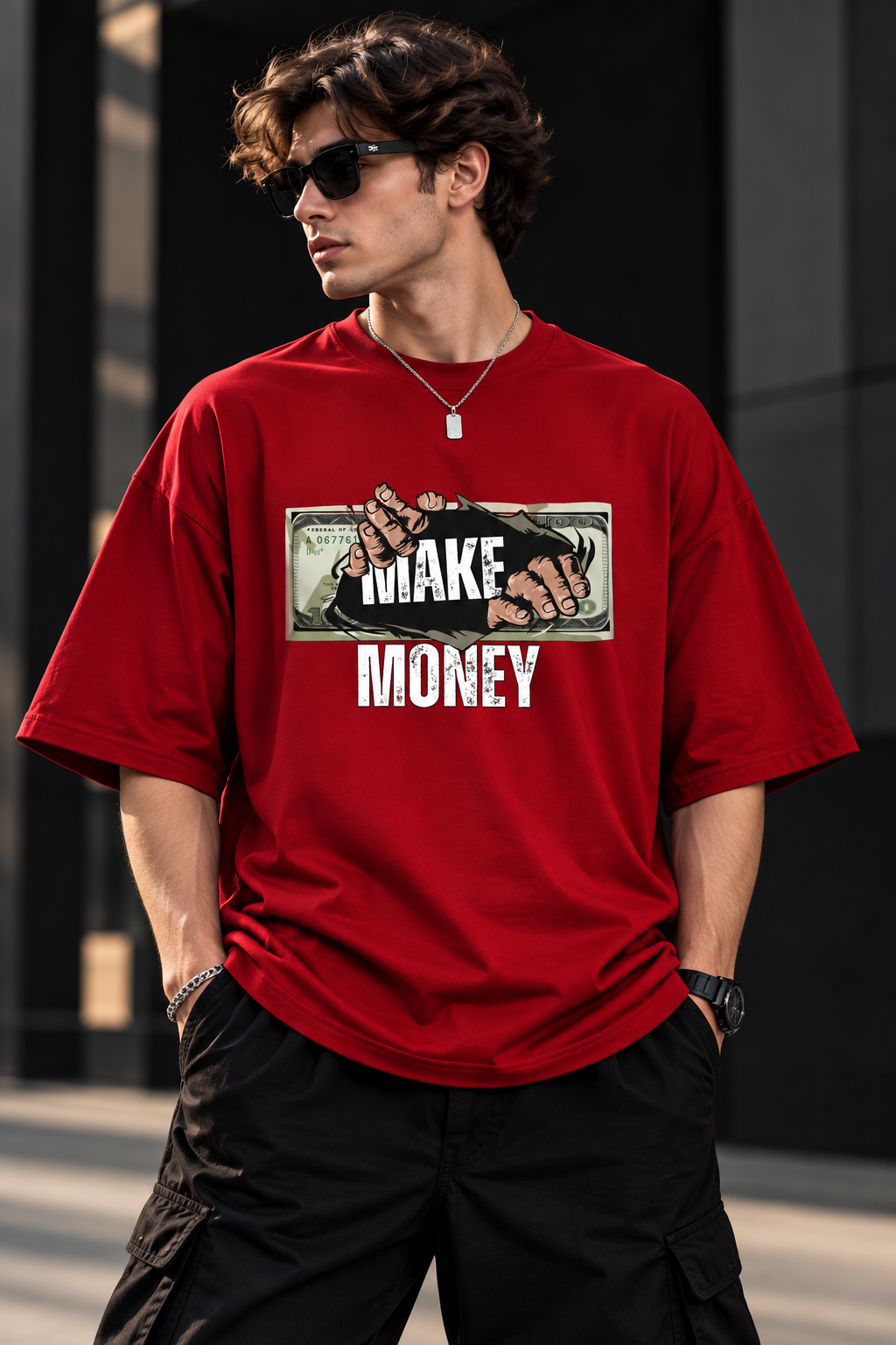 Oversized T Shirt for Men | Make Money Printed T-Shirt