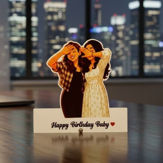 8 Inch Personalized Birthday Photo Standee – Custom Best Friend Gift