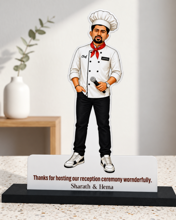 8 Inch Personalized Chef Photo Standee – Custom Chef Gift