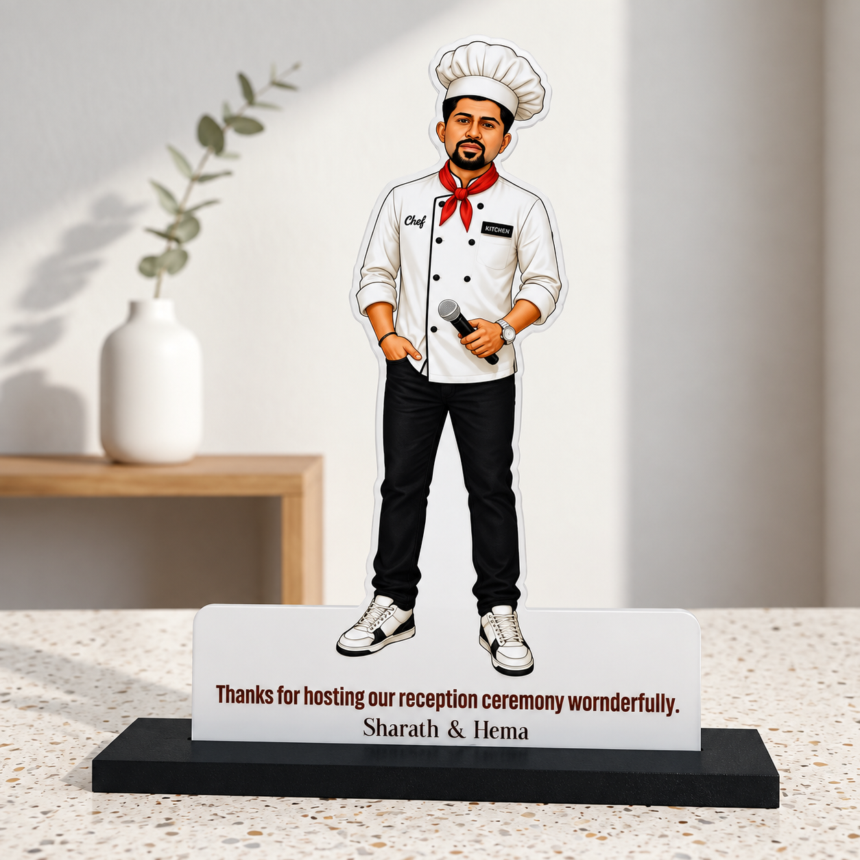8 Inch Personalized Chef Photo Standee – Custom Chef Gift