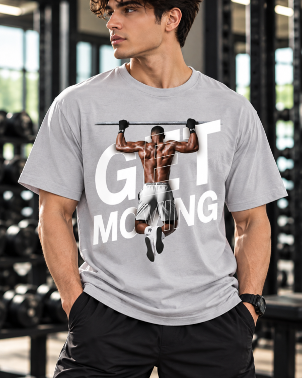 Men’s Gym T Shirt | Get Moving Printed Workout T-Shirt