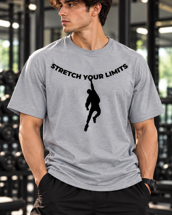 Men’s Gym T Shirt | Stretch Your Limits Printed Workout T-Shirt