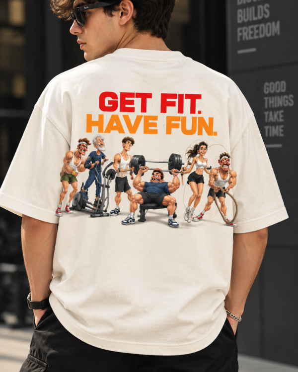 Men’s Gym T Shirt | Get Fit Have Fun Printed T-Shirt
