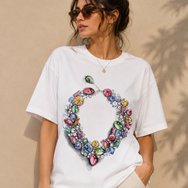 Stylish Oversized T-Shirt for Women – Colorful Heart Graphic Tee