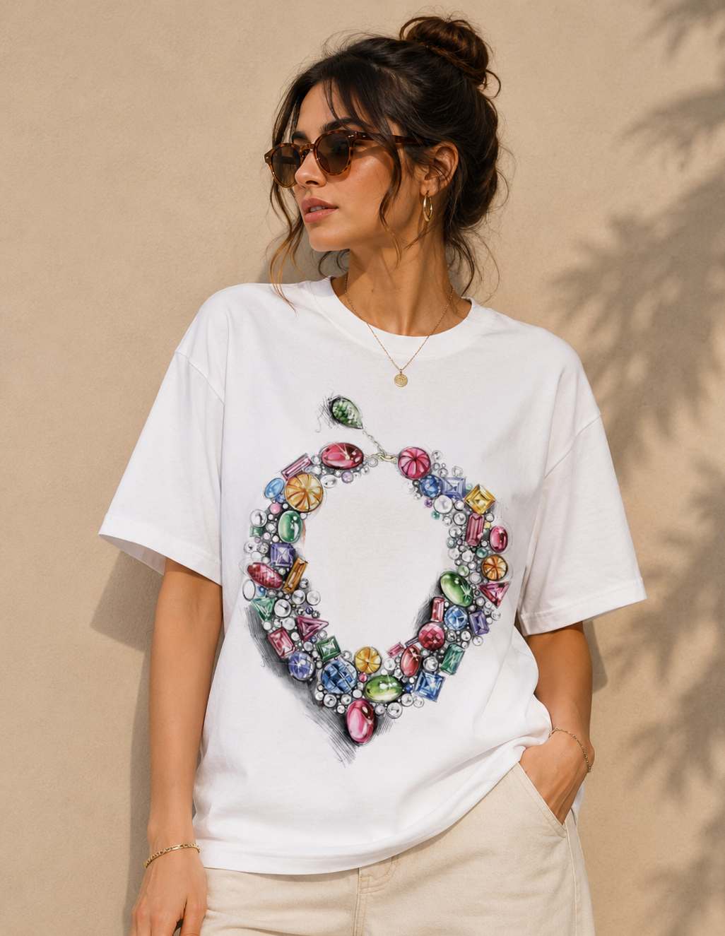 Stylish Oversized T-Shirt for Women – Colorful Heart Graphic Tee