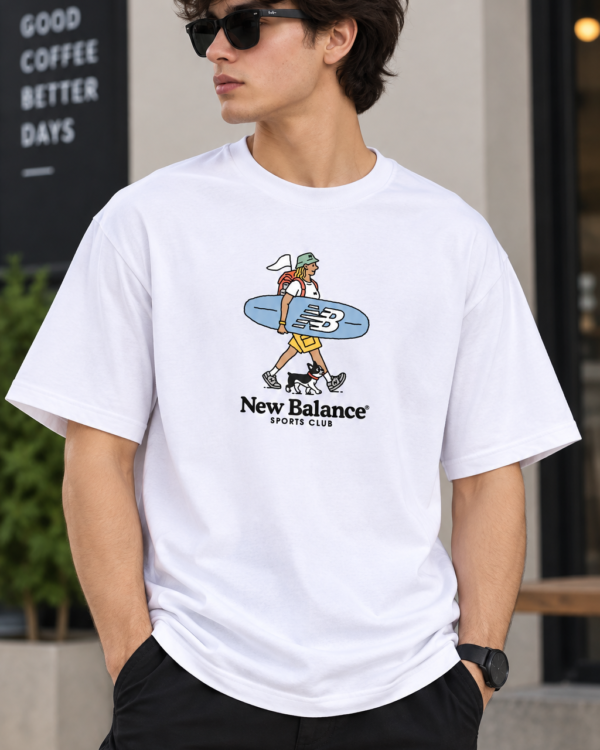 White Regular Fit T-Shirt for Men – Surf Sports Graphic Printed Casual Tee