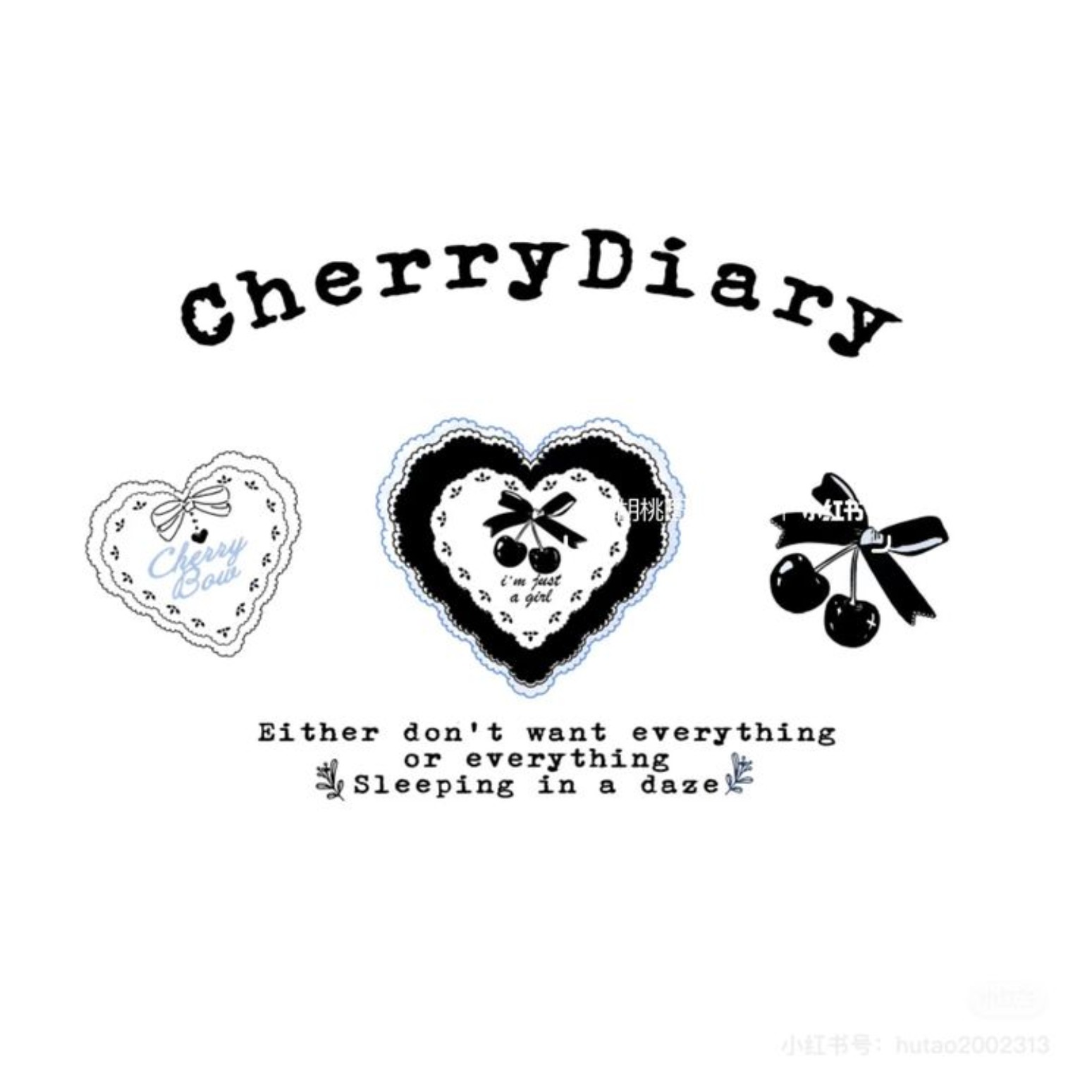 White Regular Fit T-Shirt for Women – Cherry Diary Aesthetic Graphic Tee