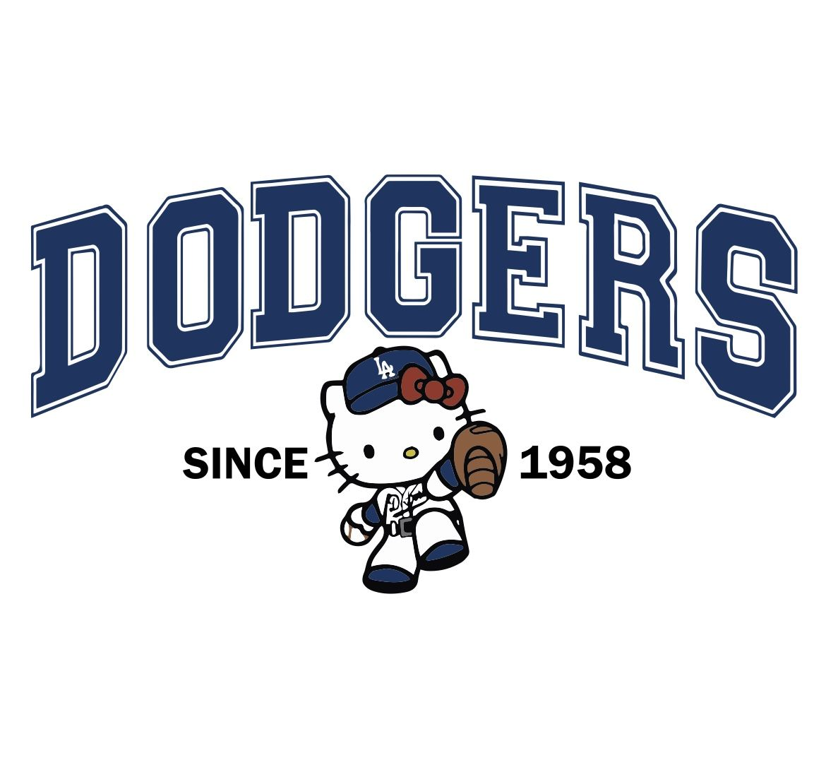 White Oversized T-Shirt for Women – Dodgers Graphic Printed Tee