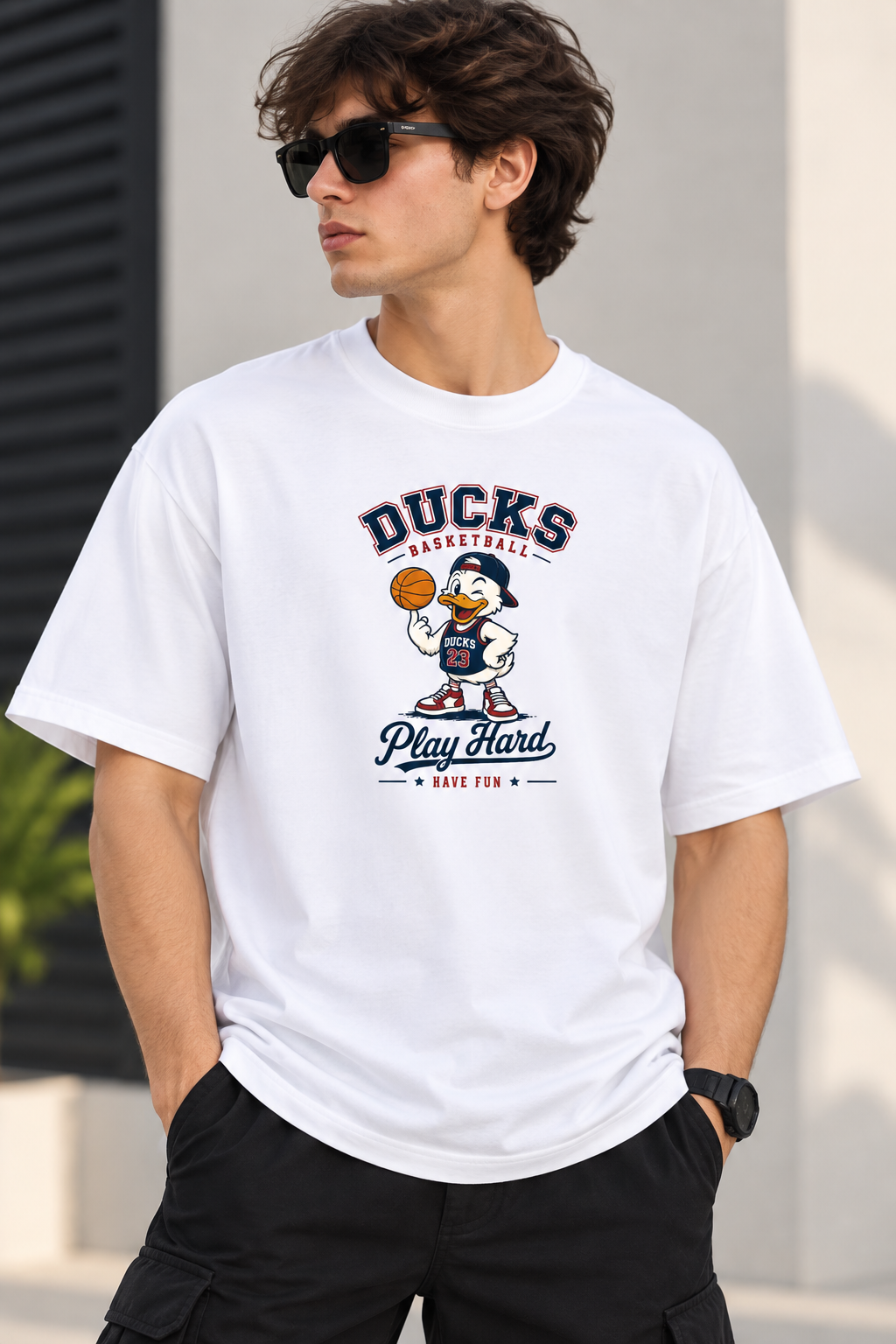 Ducks Basketball Graphic T-Shirt for Men – Play Hard Printed Tee