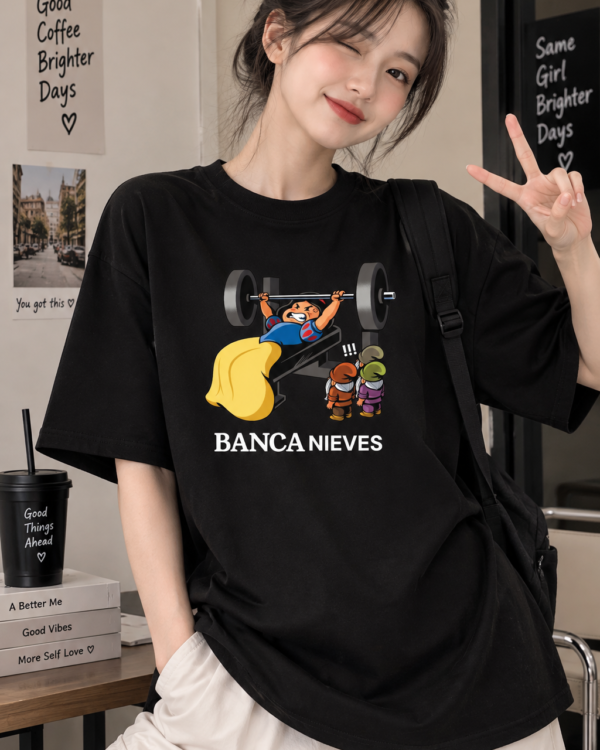 Black Oversized T-Shirt for Women – Cute Weightlifting Graphic Printed Tee