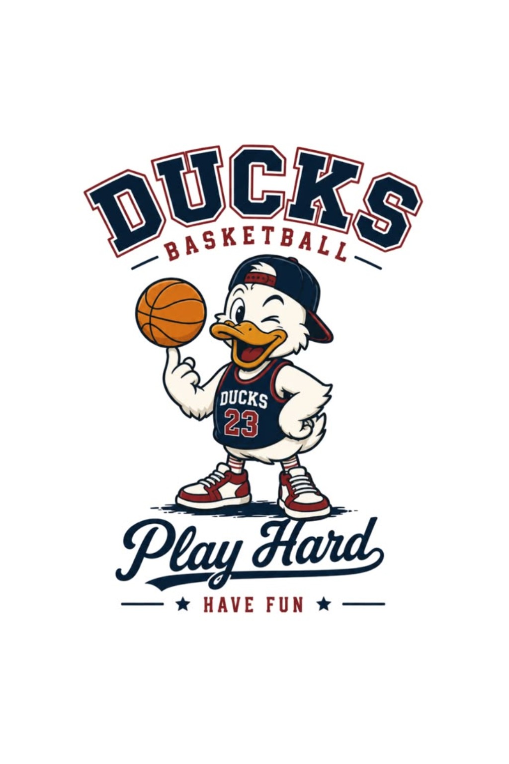Ducks Basketball Graphic T-Shirt for Men – Play Hard Printed Tee