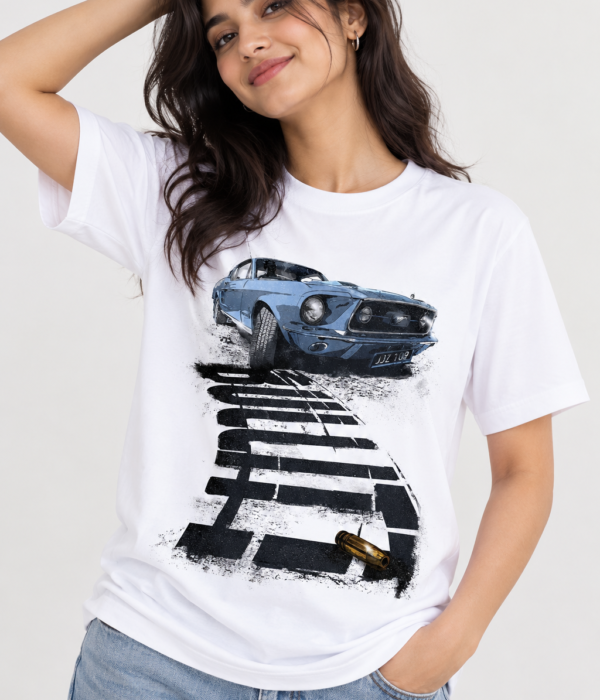 Classic Car Graphic Regular Fit T-Shirt for Women – Vintage Car Print Tee
