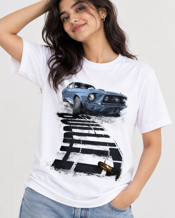 Classic Car Graphic Regular Fit T-Shirt for Women – Vintage Car Print Tee