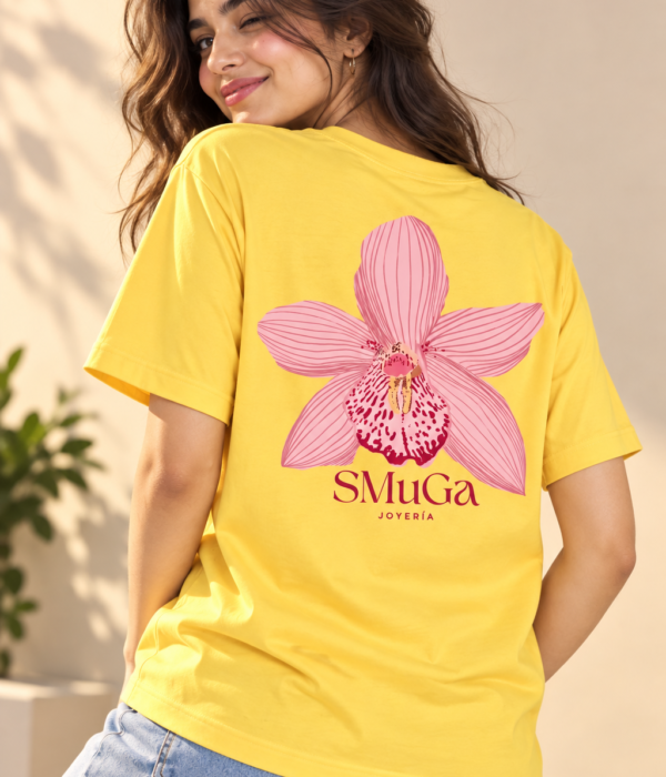 Floral Graphic Regular Fit T-Shirt for Women – Yellow Flower Printed Tee