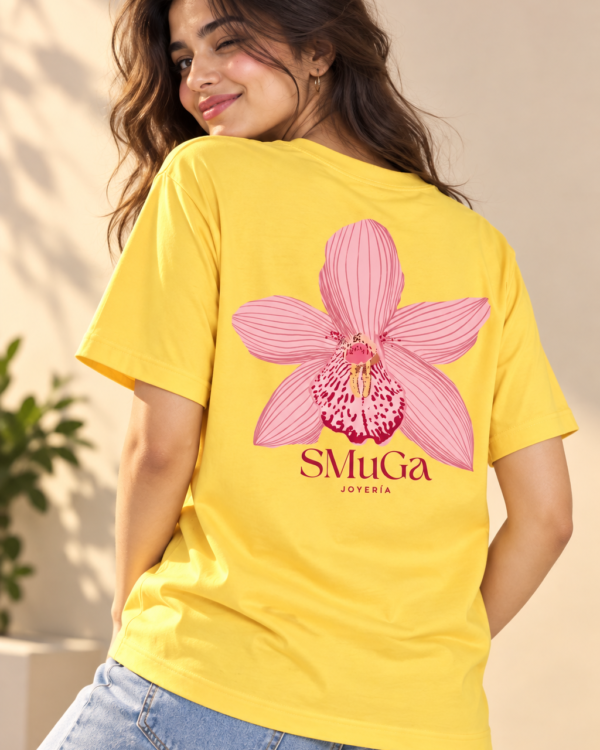 Floral Graphic Regular Fit T-Shirt for Women – Yellow Flower Printed Tee