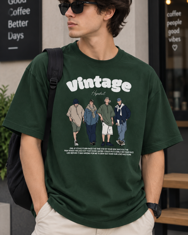 Vintage Graphic Regular Fit T-Shirt for Men – Streetwear Printed Tee
