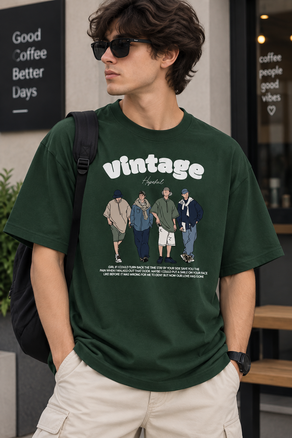 Vintage Graphic Regular Fit T-Shirt for Men – Streetwear Printed Tee