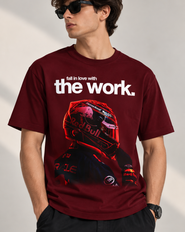 Racing Graphic Regular Fit T-Shirt for Men – Maroon Printed Tee