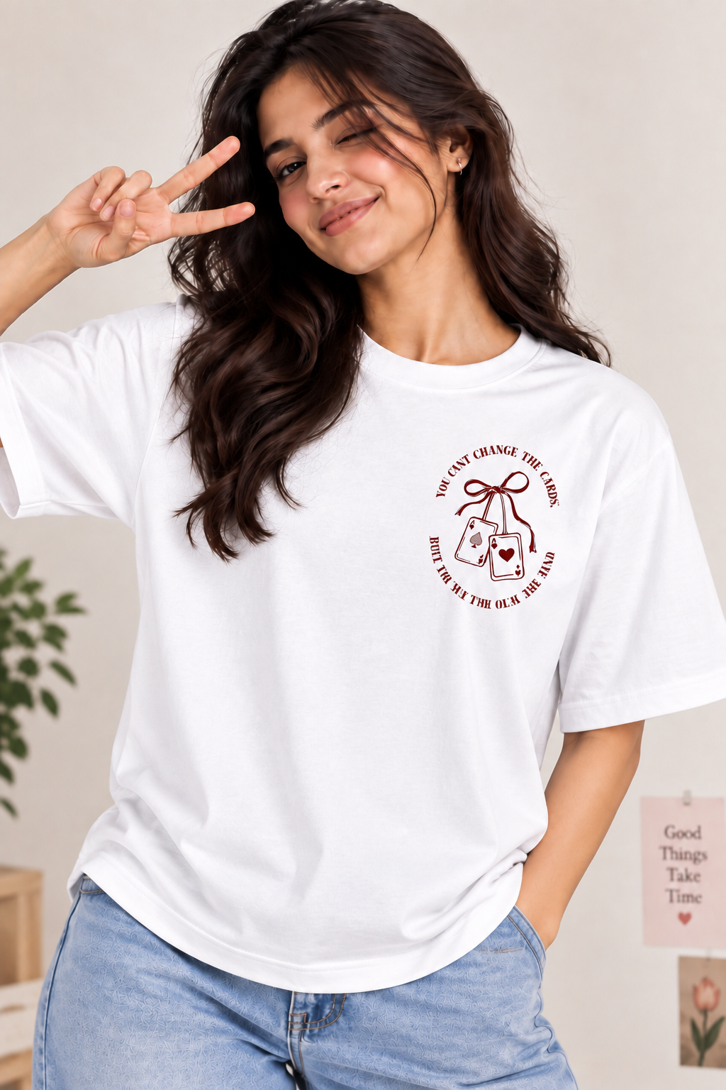 Graphic Regular Fit T-Shirt for Women – White Printed Tee